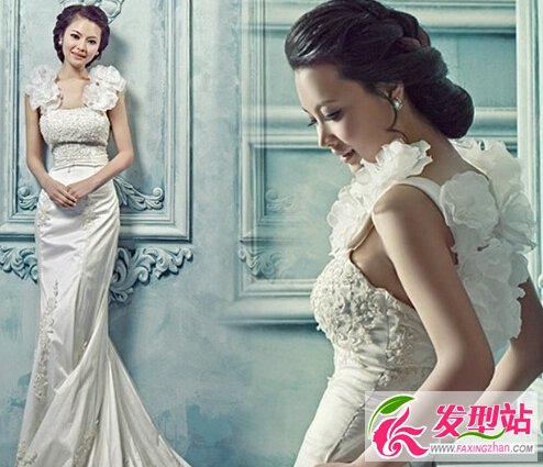 拍婚紗照做什么新娘發(fā)型好看 浪漫韓式新娘婚紗照發(fā)型圖片