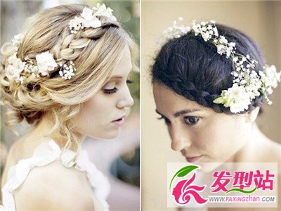 鮮花與辮子打造唯美新娘發(fā)型 浪漫發(fā)型迷人又夢幻