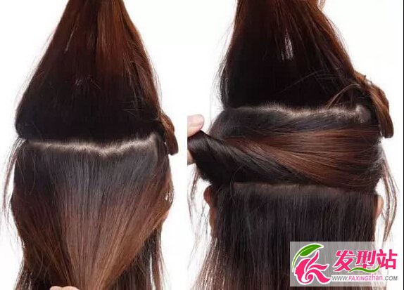 環(huán)形三股辮盤發(fā)圖解
