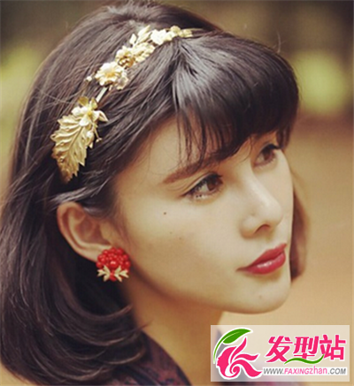 內卷發(fā)劉海造型