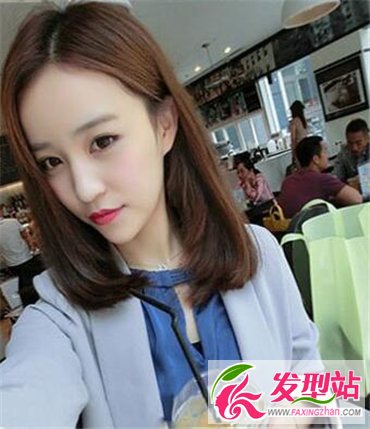 齊肩栗色染發(fā)