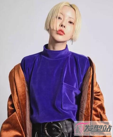 酷女孩短發(fā)染發(fā)