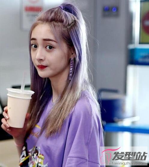女生香芋色染發(fā)發(fā)型