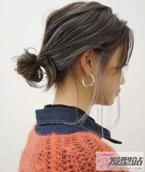 女生亞麻灰色染發(fā)
