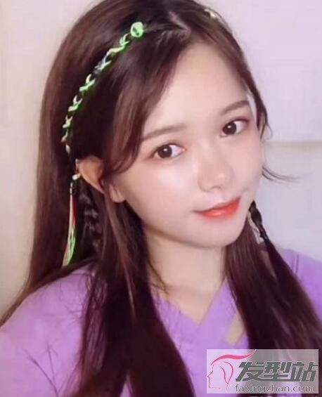 女生彩繩編發(fā)發(fā)型