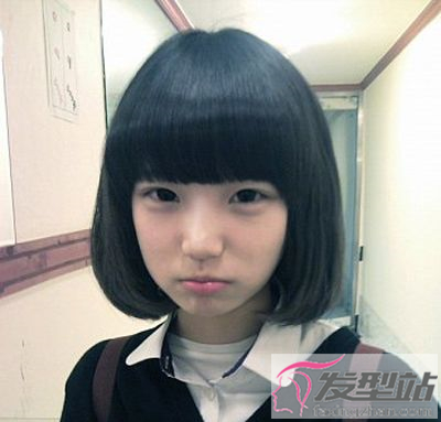 胖女孩波波頭 可愛的小女孩波波頭