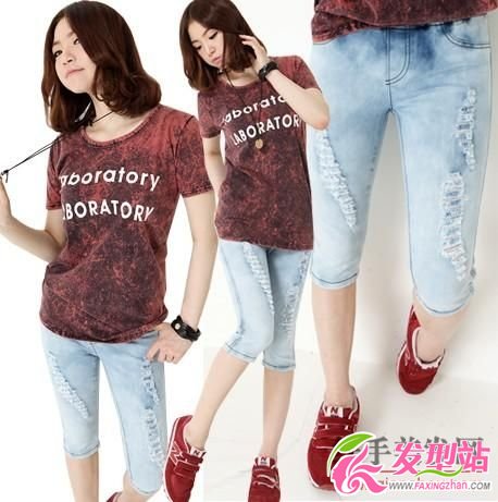 型女們的最愛 盤發(fā)發(fā)型配白牛仔褲 型女們的最愛 盤發(fā)發(fā)型配白牛仔褲