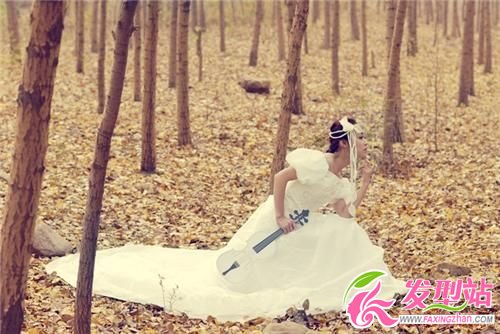 樹林中新娘婚紗攝影照片欣賞 樹林中新娘婚紗攝影照片欣賞