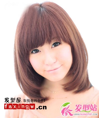 胖臉女生適合的小臉齊肩直發(fā)發(fā)型