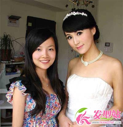 漂亮的韓式齊劉海新娘發(fā)型
