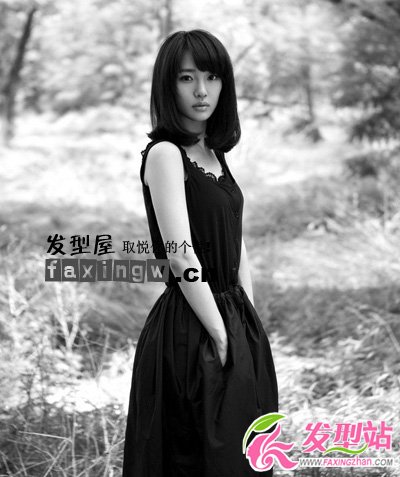 白百何清新黑白寫真 精靈般直發(fā)梨花頭圖片