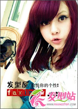 男生女生紫紅色頭發(fā)圖片 冬季想換發(fā)色都來看