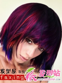 男生女生紫紅色頭發(fā)圖片 冬季想換發(fā)色都來看