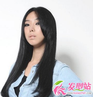 中分劉海長發(fā)直發(fā)